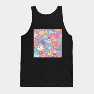 A Seamless Pattern of Adorable Pastel Fish Tank Top